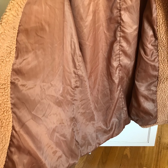 TIME AND TRU Faux Sherpa Teddy Coat Jacket Tan Women’s Plus Size 2X 20W 22W - Picture 9 of 16
